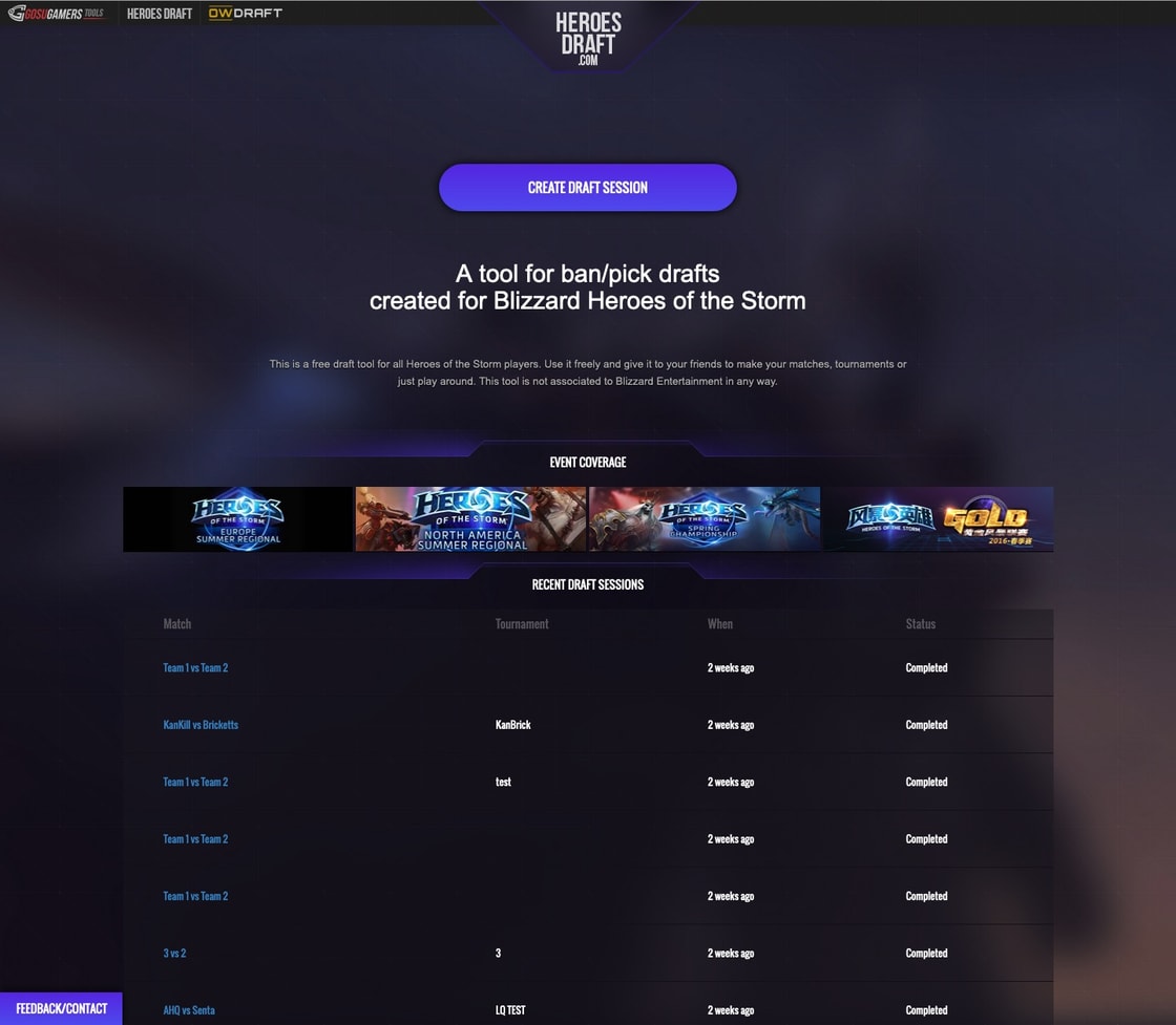 The draft screen